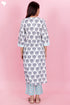 Cotton Kurta And Pant Set With Kota Dupatta In Block Print